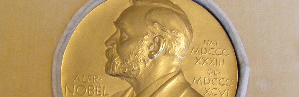 Thomas Hunt Morgan’s 1933 Nobel Prize in Physiology or Medicine on display in the MBL-WHOI Library.