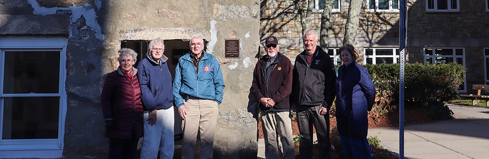 Left to Right: Valerie Harding (niece of Robert Hampton), Arthur Hampton (brother of Robert Hampton), Robert Hampton, Dick Smith, son of Homer Smith, Paul Speer, and Tammy Smith Amon, daughter of Homer Smith.