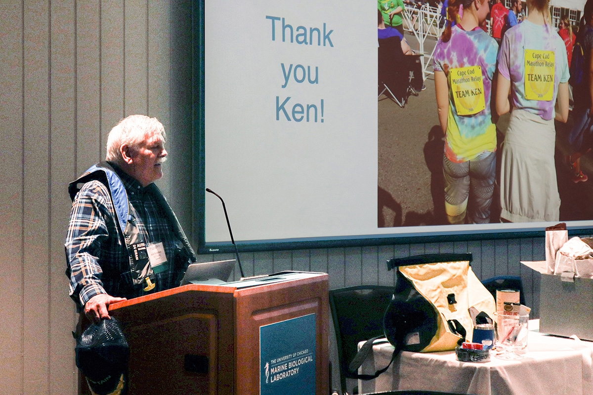 Former SES Director Ken Foreman gives a heartfelt speech during the SES/SBD Symposium dinner.