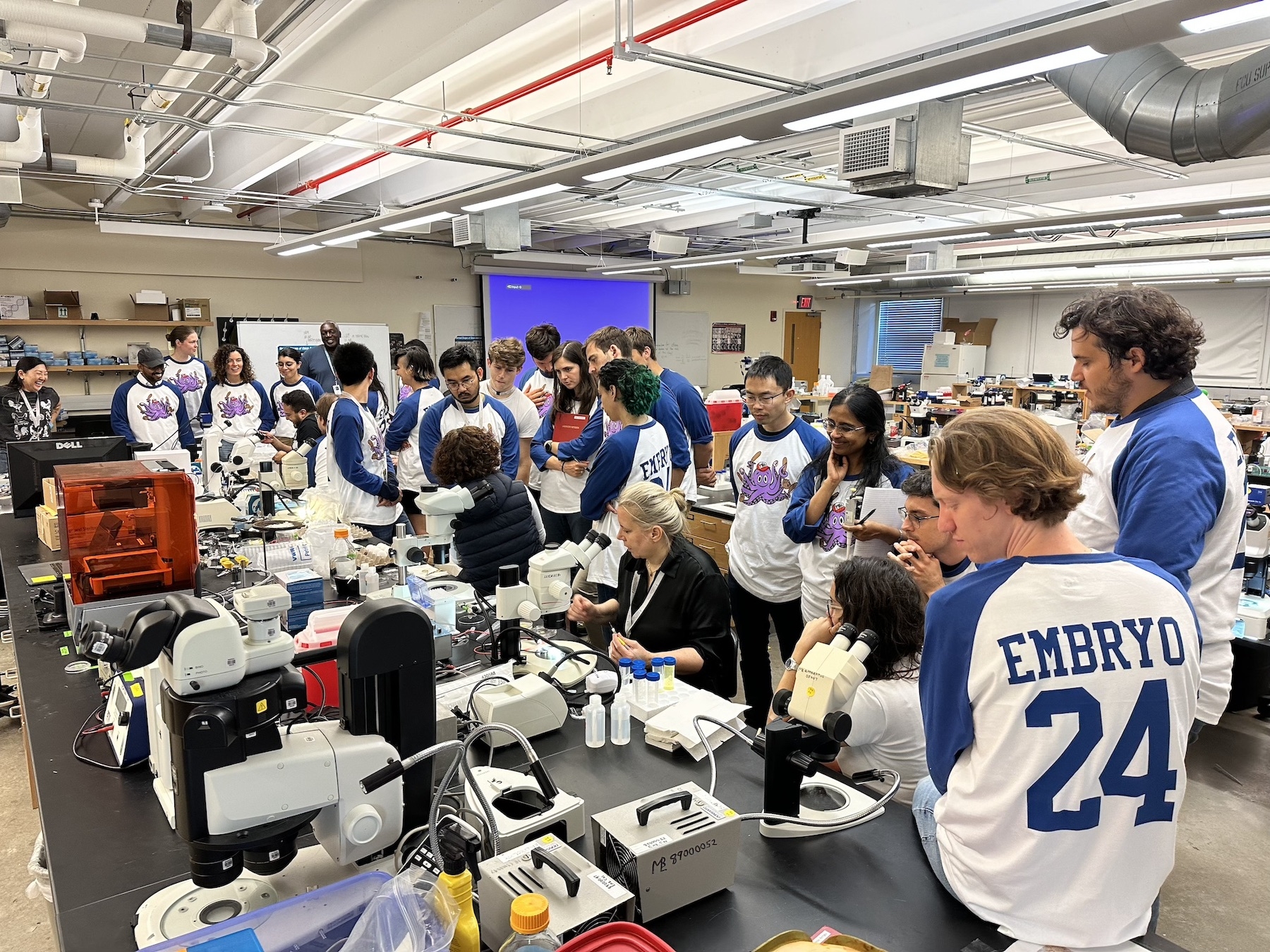 2024 Embryology students gather in the lab.