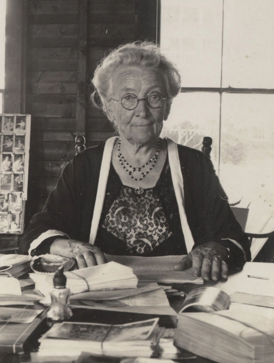 Cornelia Clapp in 1934 at her desk