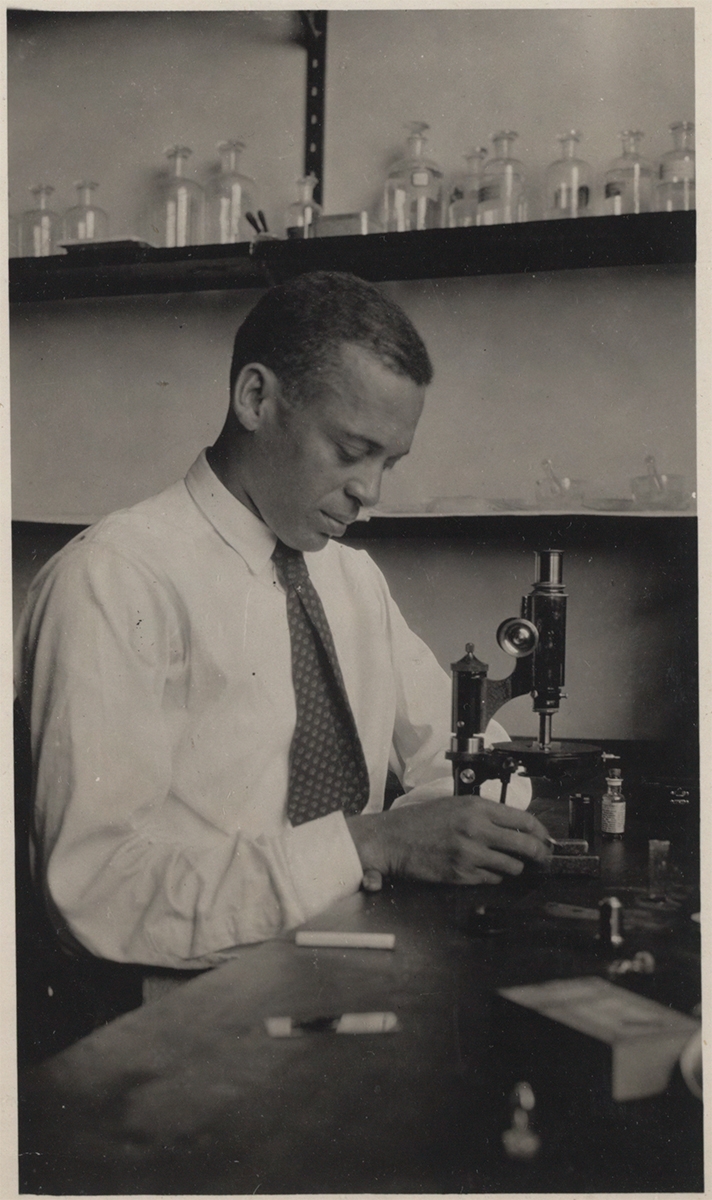 E.E. Just at a microscope in 1925