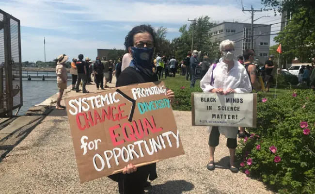 Black Lives Matter Rally in Woods Hole. Credit: Diana Kenney